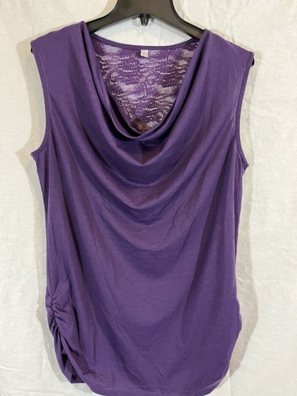 Meaveor Purple Sleeveless Women’s Large Ruched Shirt